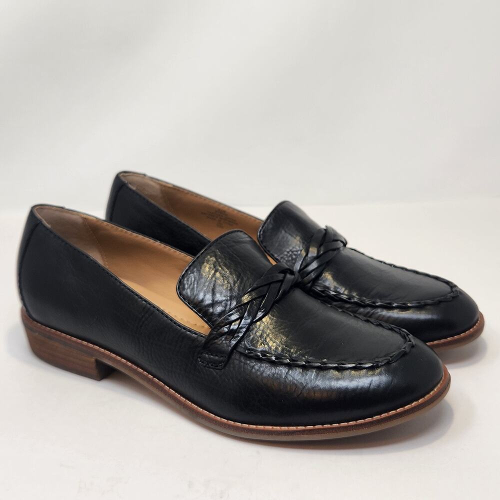 Earth Etedie Black Leather Loafers Slip On Shoes Women Size 9.5 M Comfort Shoes